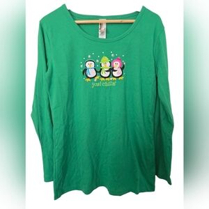 Needy Me Long Sleeve Shirt with Penguin Design Size XL